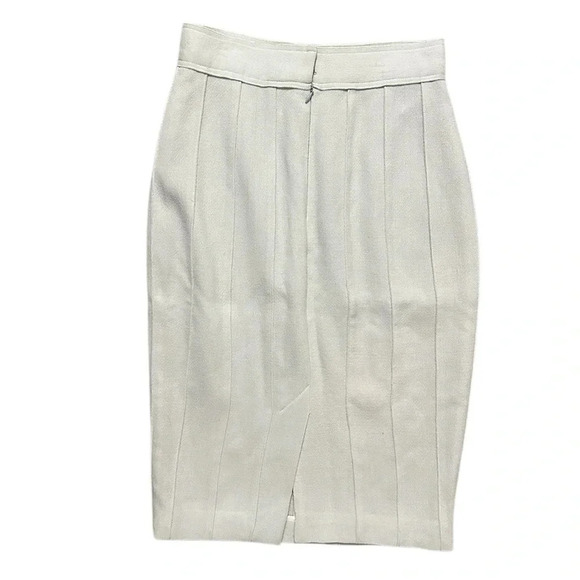 Designer Amelia Toro Mint Green Wool Pencil Skirt Size 4 - Picture 4 of 5